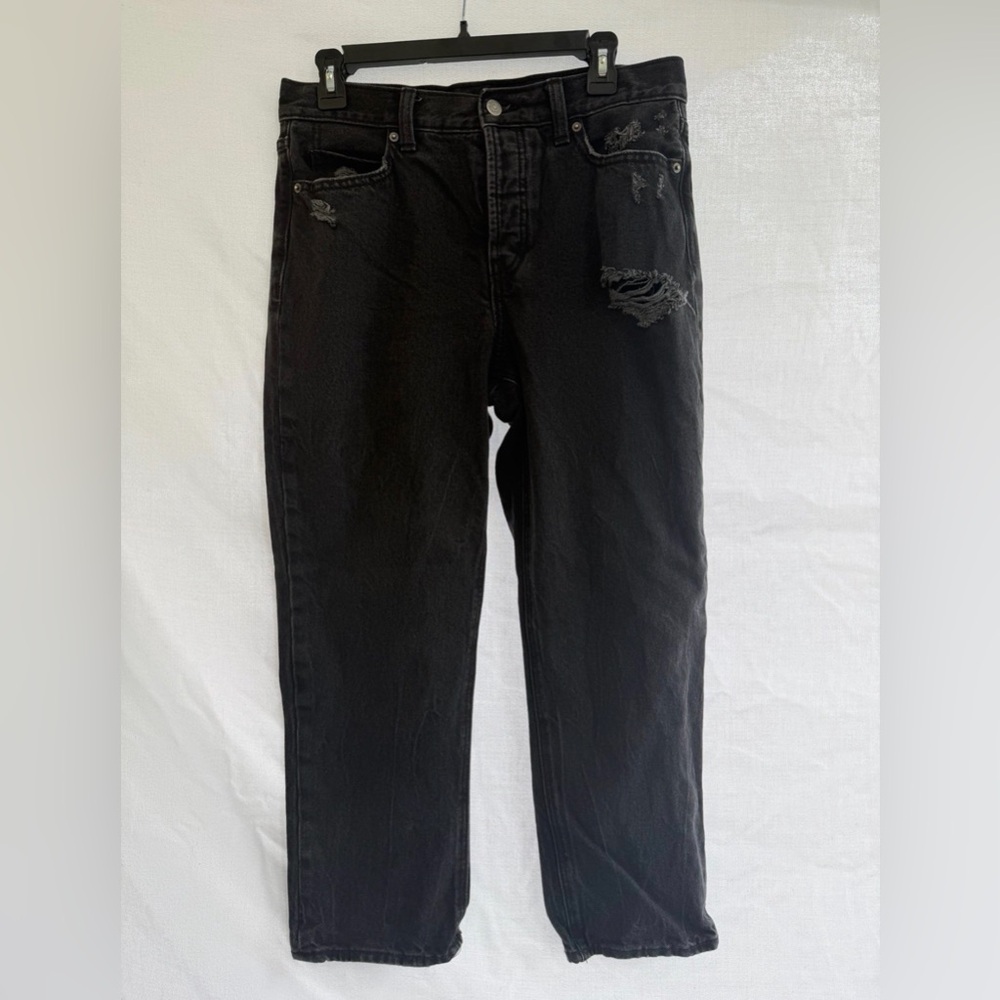 Like New Old Navy Slouchy High Rise Black Jeans 100% cotton 6
